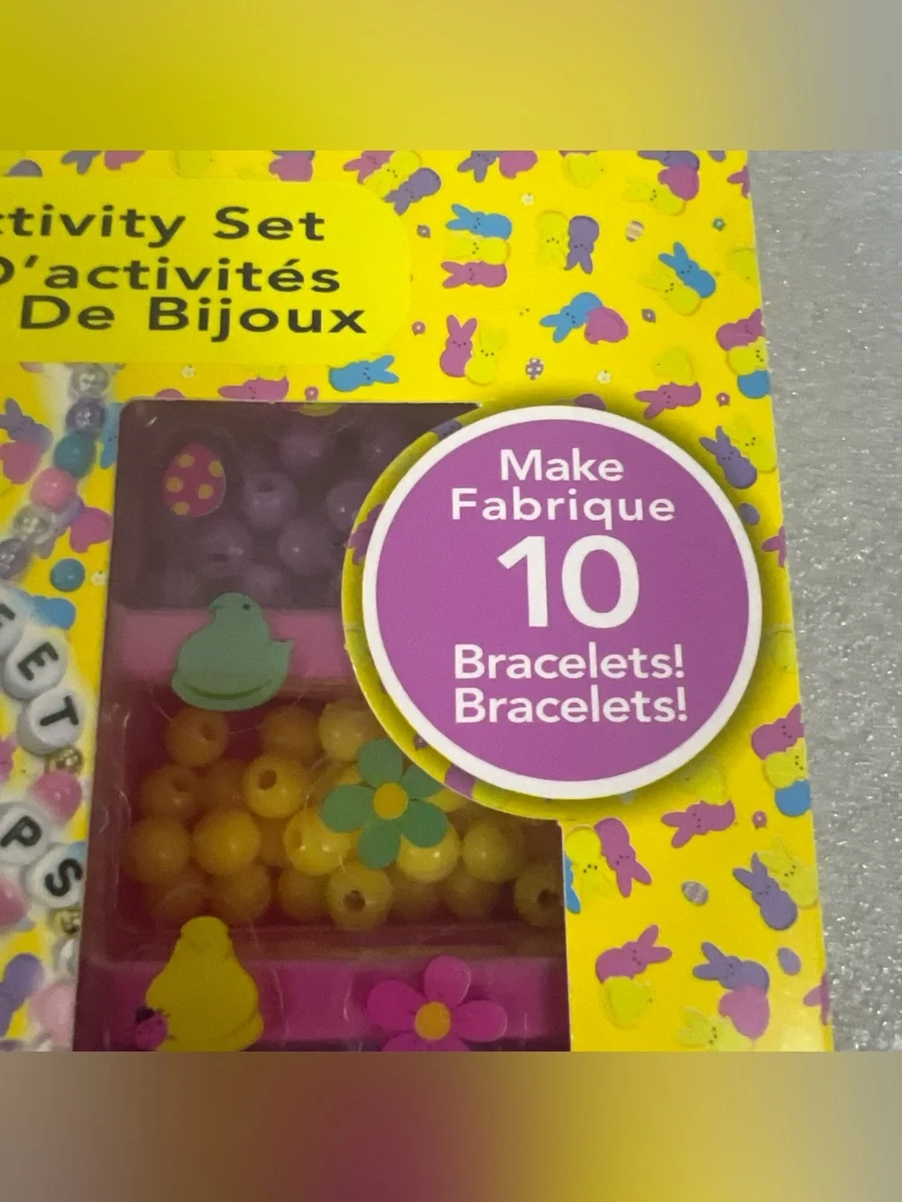 Peeps Kids Jewelry Activity Set - Yellow/Pink Bead Craft Kit